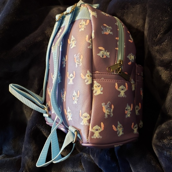 Disney Loungefly Stitch purple/blue mini backpack - Picture 4 of 7